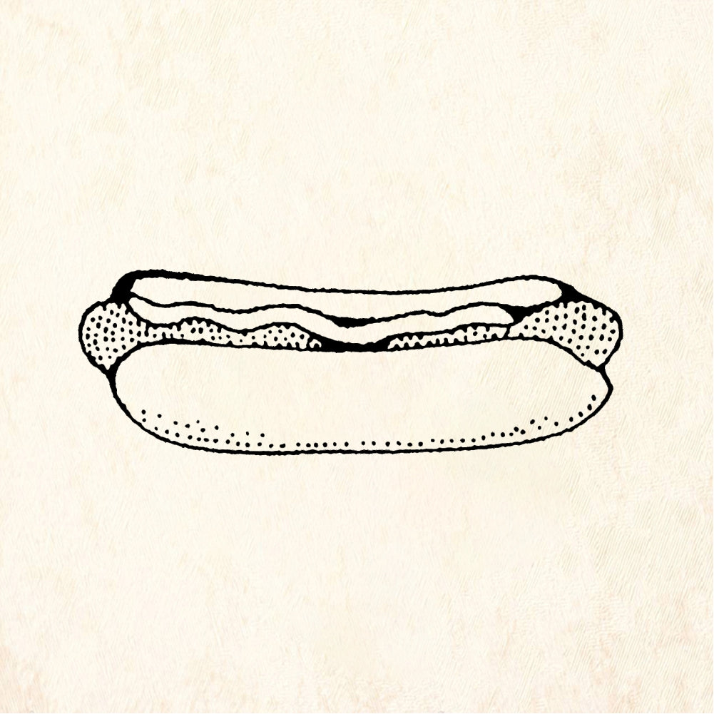 StampaFe Weenie Hot Dog - Rubber Stamp 1.5 x 0.25