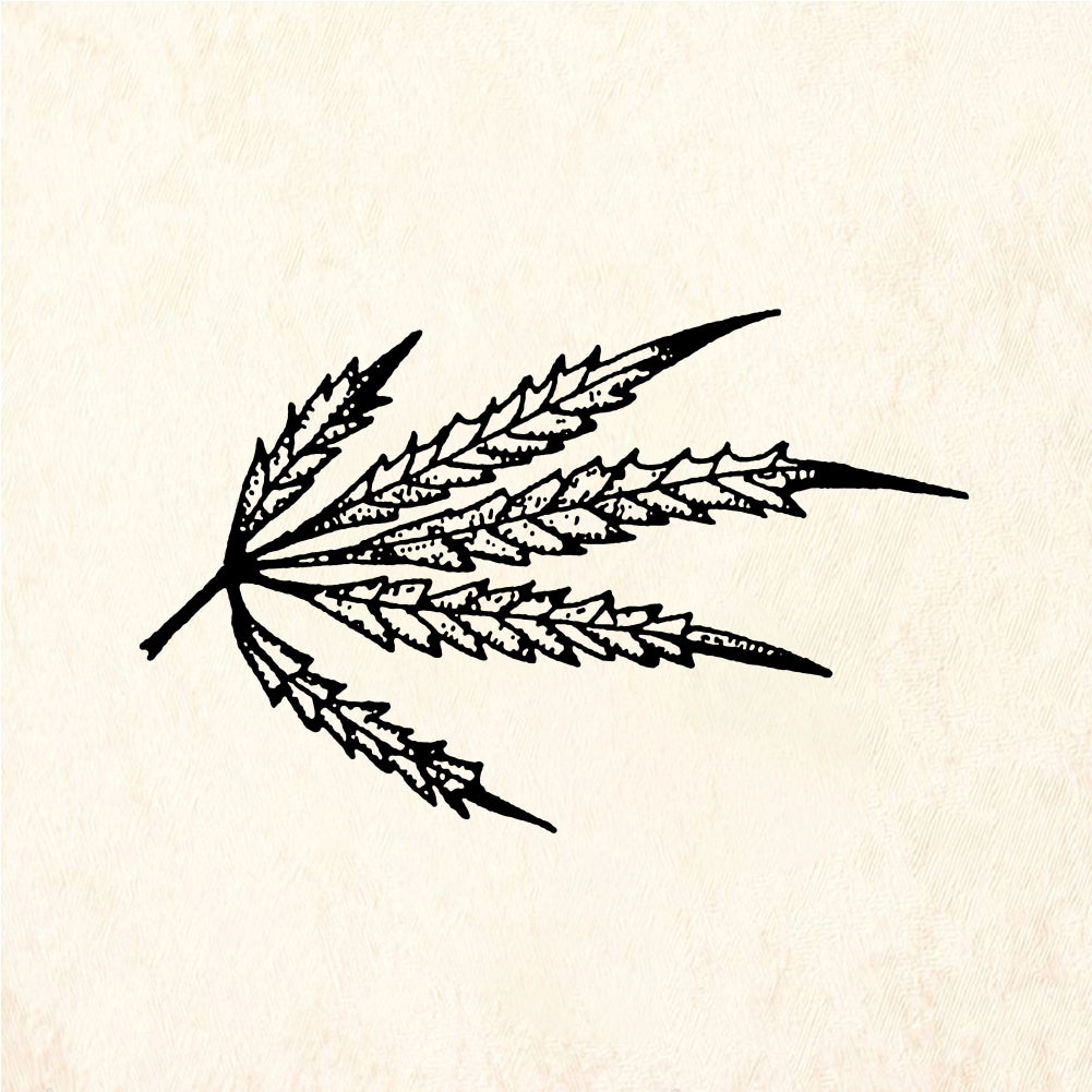 StampaFe Hemp leaf - Rubber Stamp 1.5 x 1.75