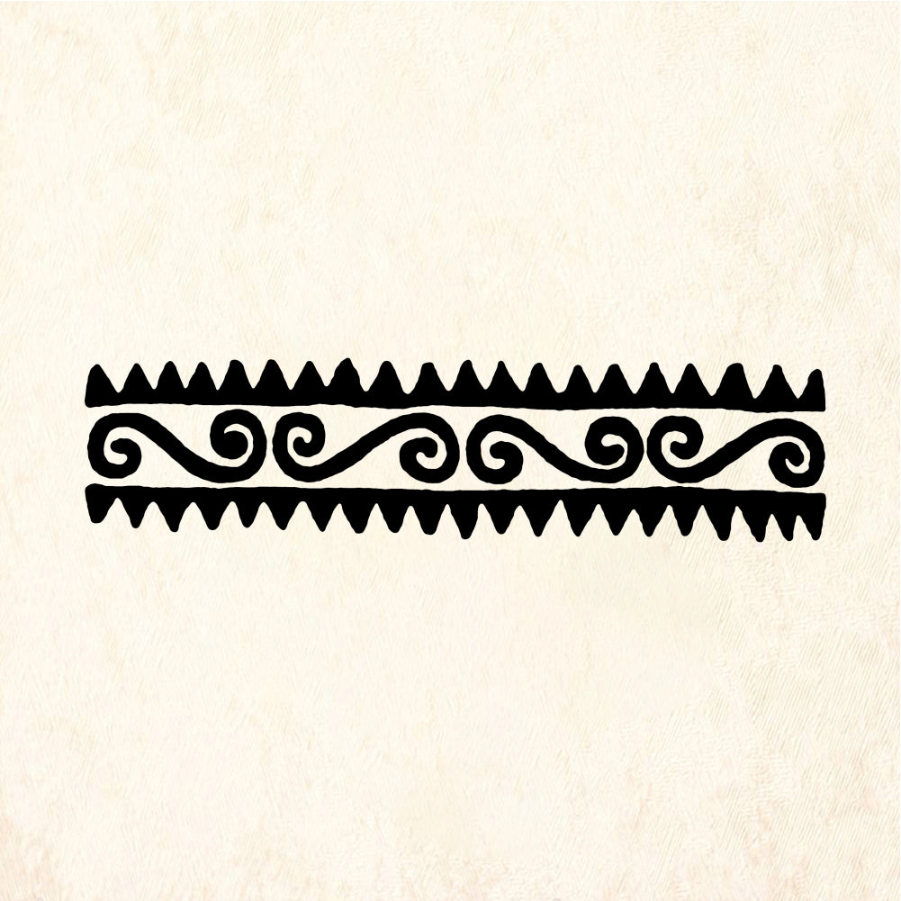 StampaFe Blue worm border - Rubber Stamp 2.75 x 0.5