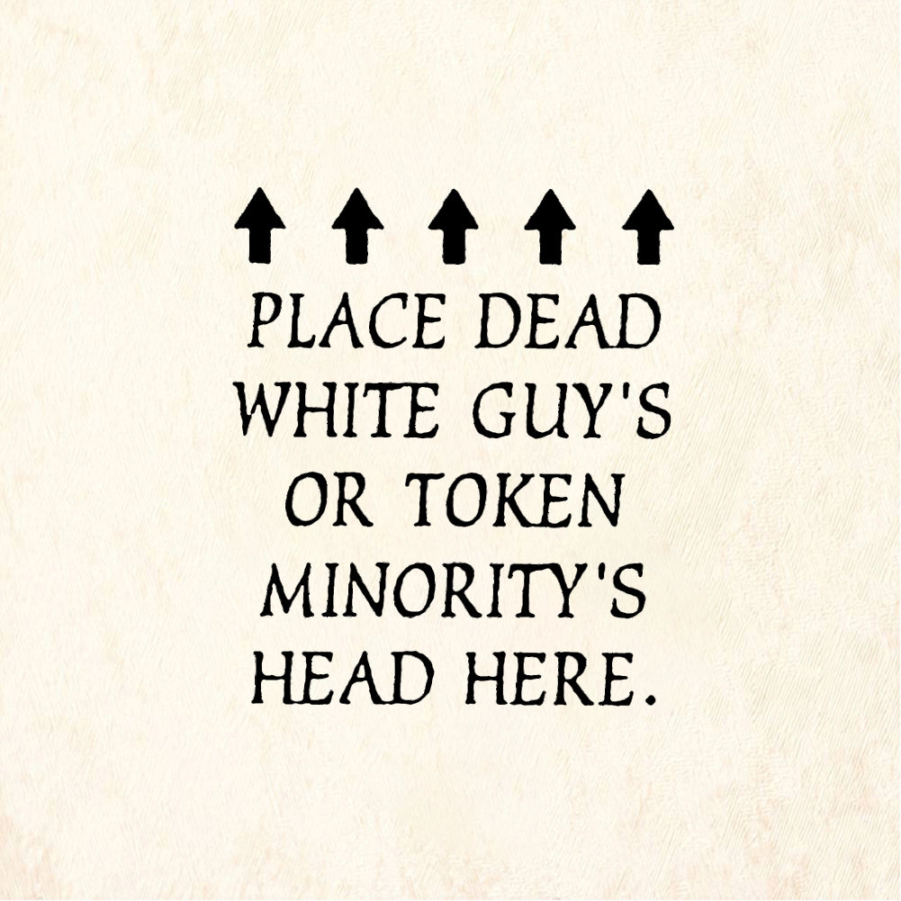 StampaFe Place dead white minority head here Head Here - Rubber Stamp 1.25 x 1