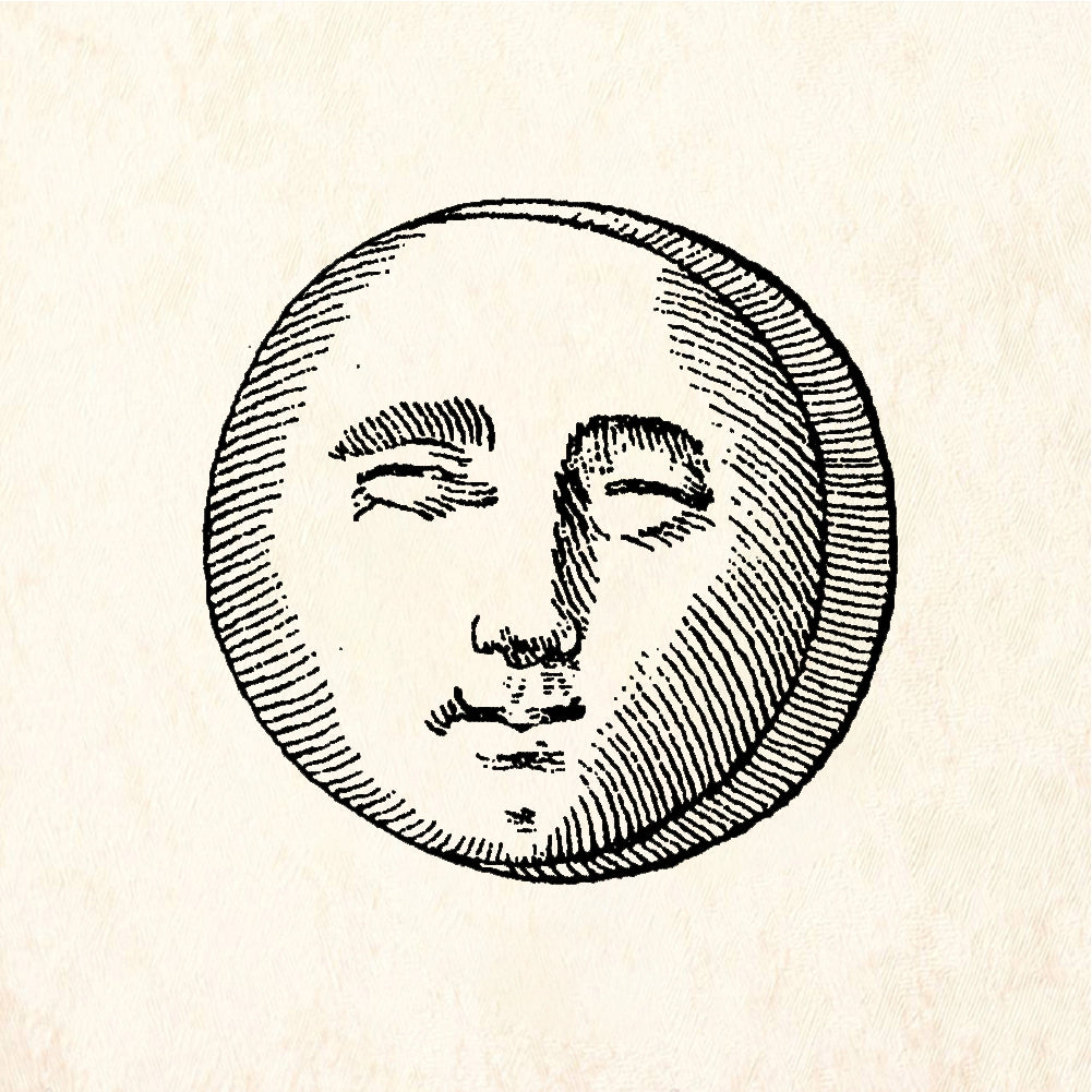 StampaFe Round moon face - Rubber Stamp 0.75 x 1