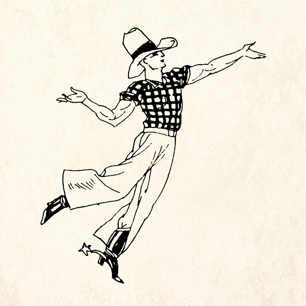 StampaFe Dancing Cowboy Western Figure Rubber Art Stamp
