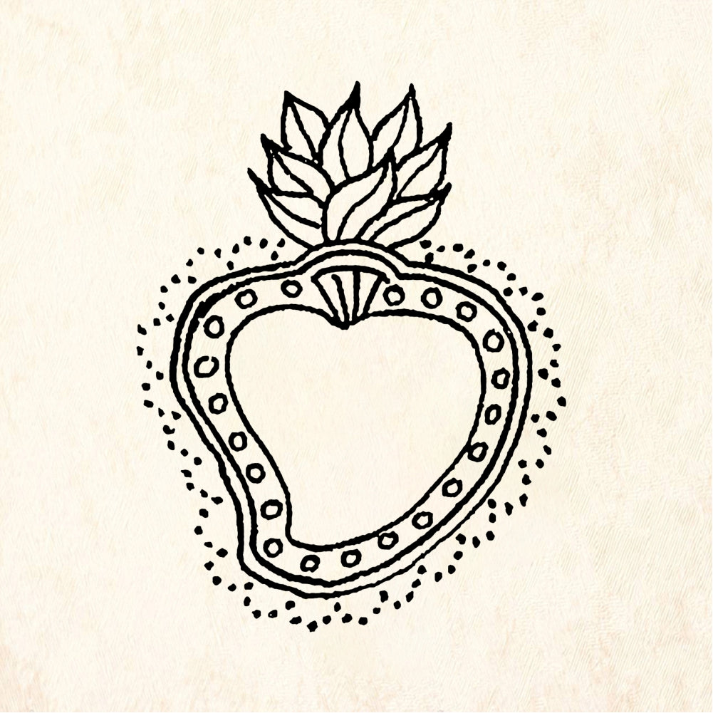 StampaFe Lacy Sacred Heart Ornate Rubber Art Stamp