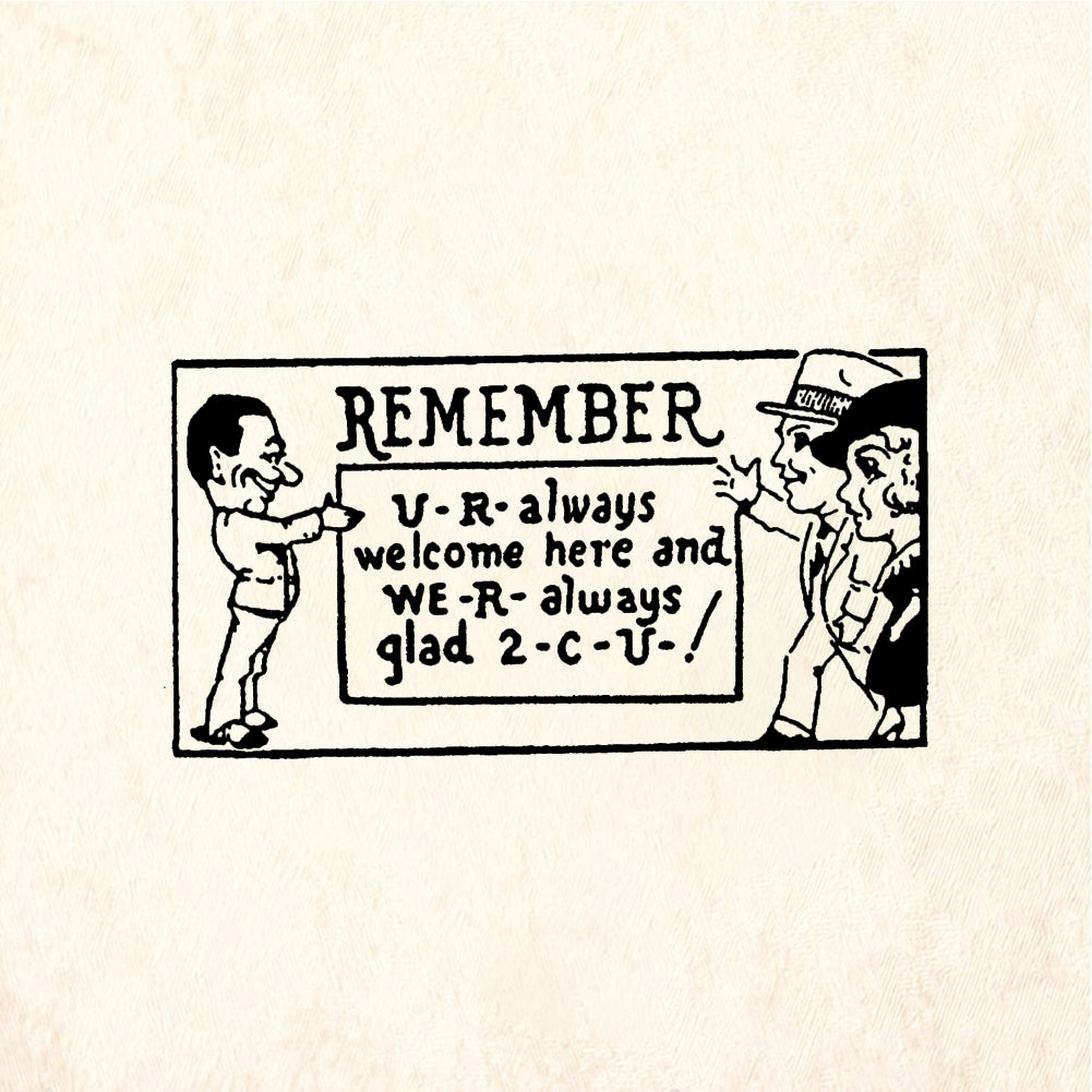 StampaFe REMEMBER Welcome - Rubber Stamp 1.75 x 1.75