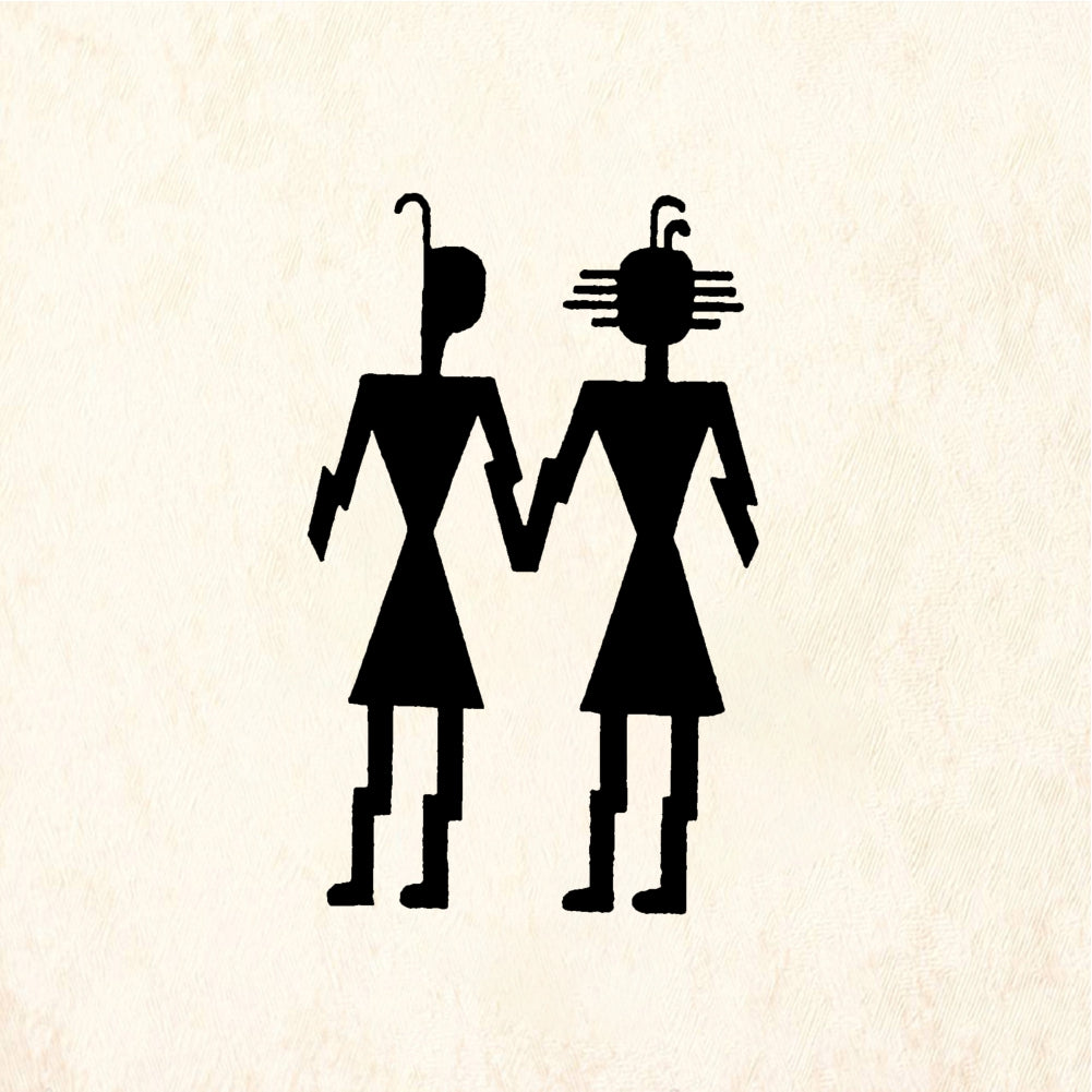 StampaFe Zia Couple Stylized Figures Rubber Art Stamp