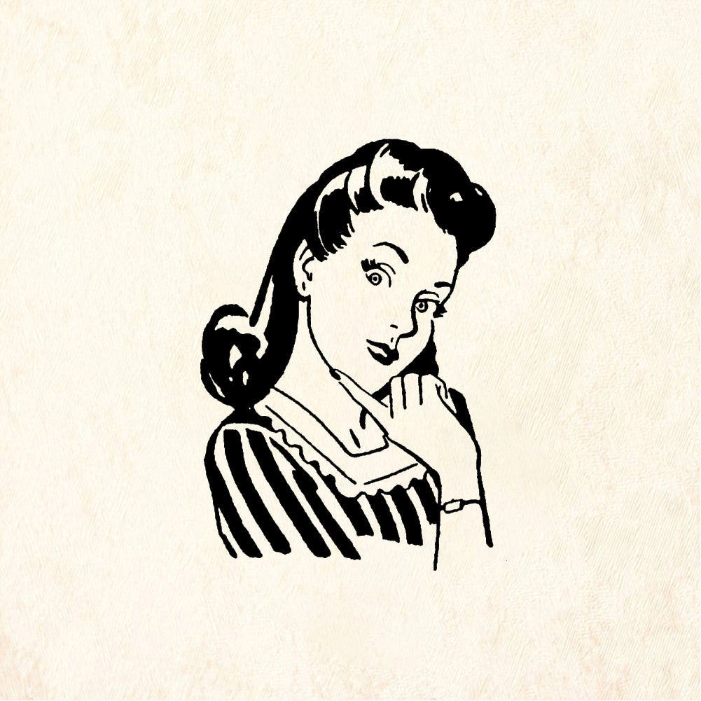 StampaFe Hmmm Gal - Rubber Stamp 2 x 1.75