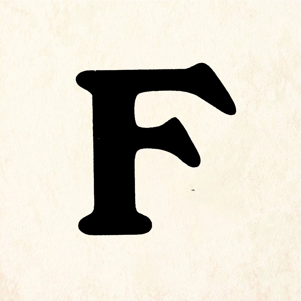StampaFe Bold Letter F - Rubber Stamp 1 x 1.5