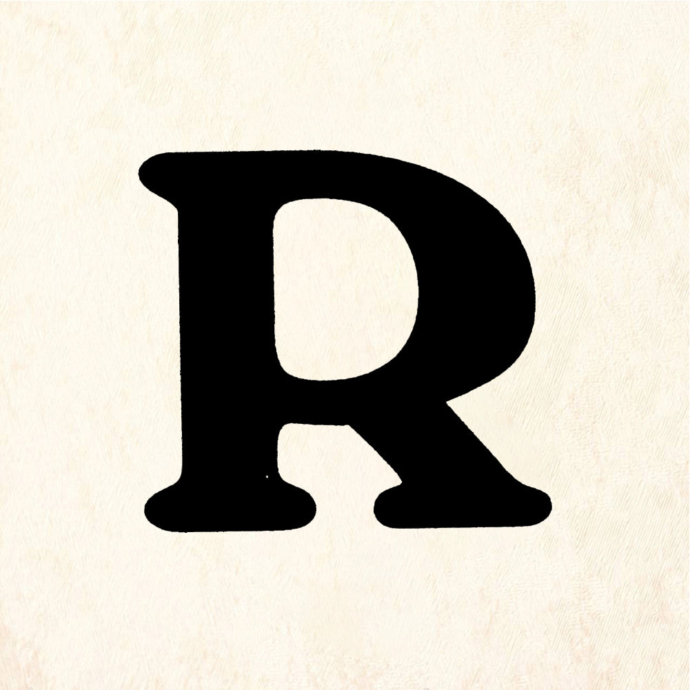 StampaFe Bold Letter R - Rubber Stamp 1.25 x 1.5