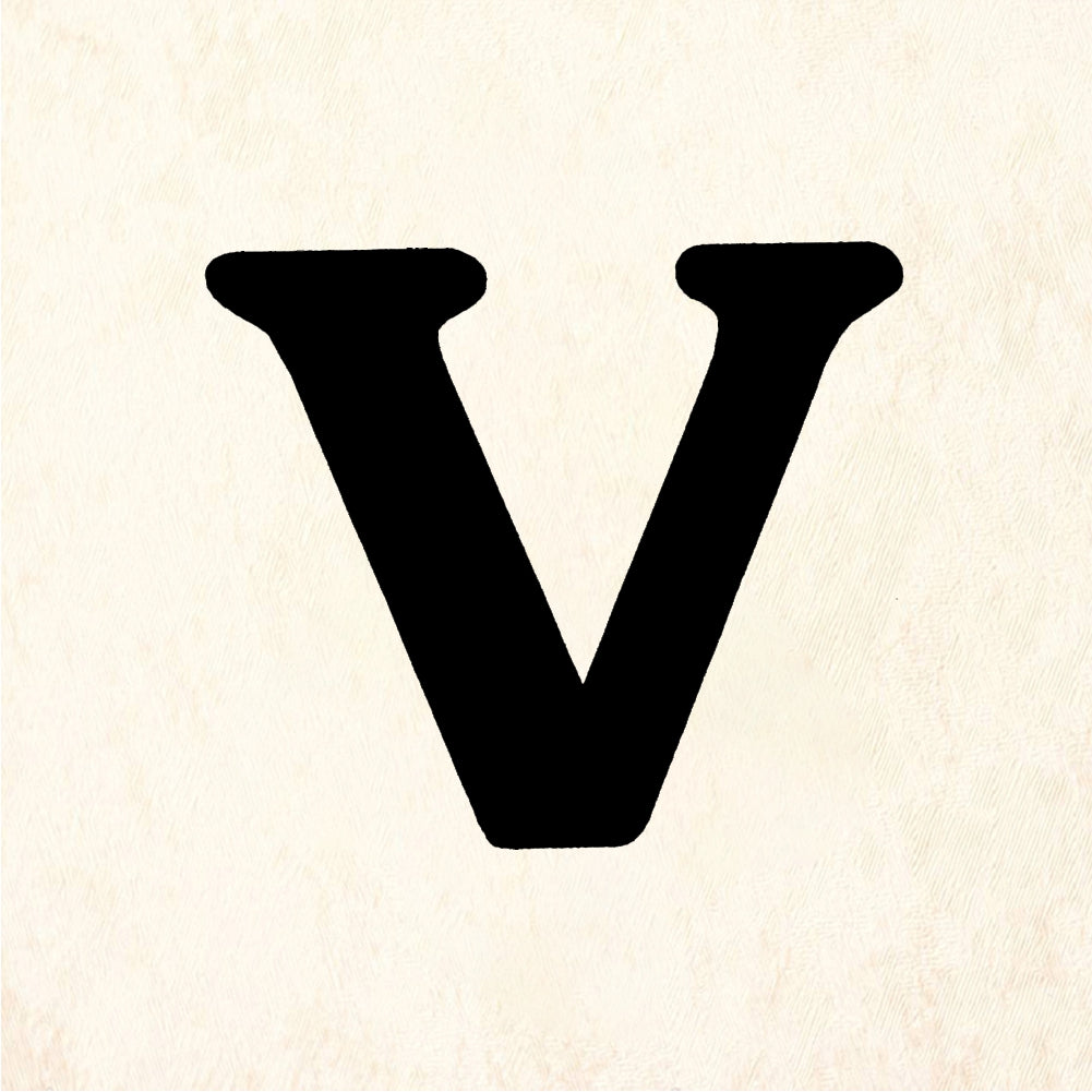 StampaFe Bold Letter V - Rubber Stamp 1.25 x 1.5