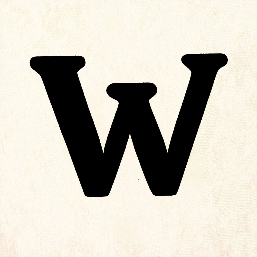 StampaFe Bold Letter W - Rubber Stamp 2 x 1.5