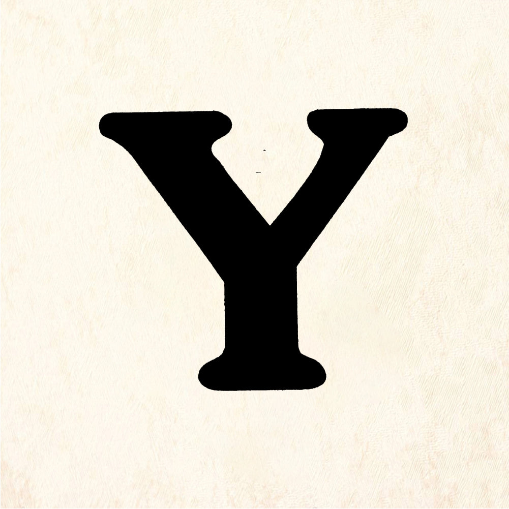 StampaFe Bold Letter Y - Rubber Stamp 1.25 x 1.5