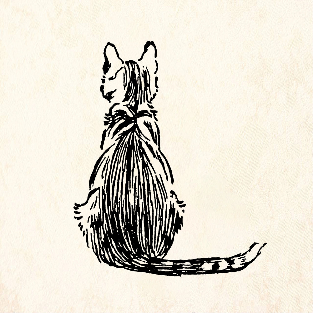 StampaFe Cat back Cat From Behind - Rubber Stamp 1.25 x 1.25