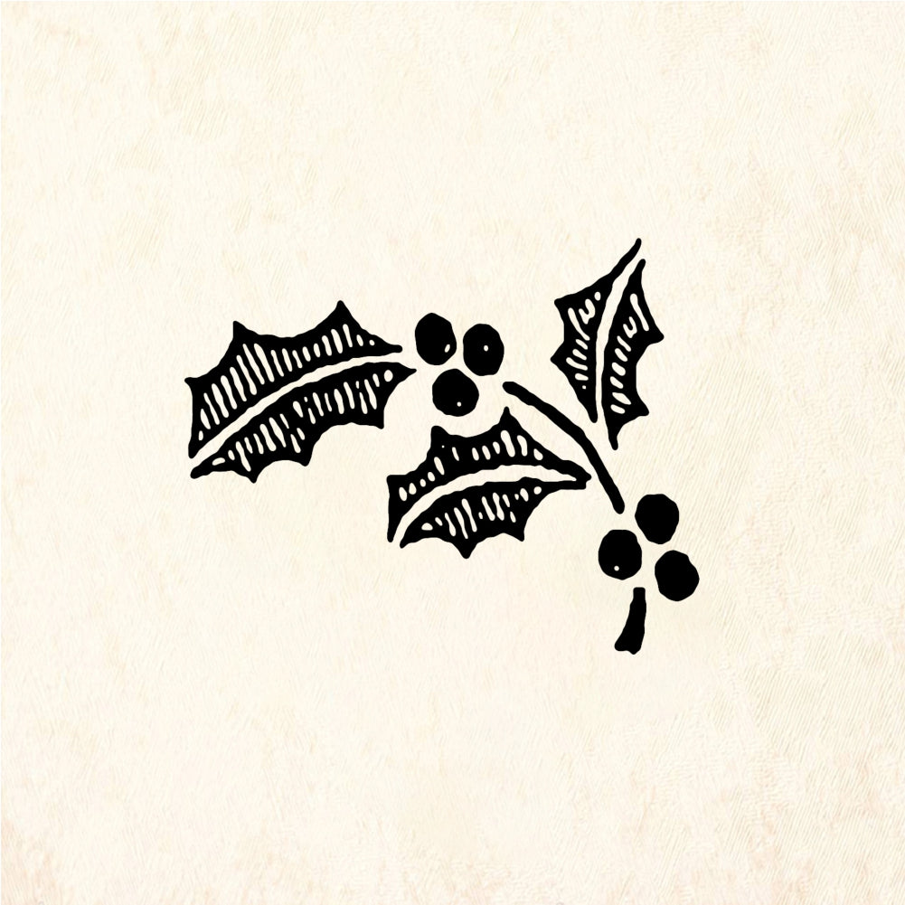 StampaFe Holly with Berries - Rubber Stamp 1.5 x 1.5