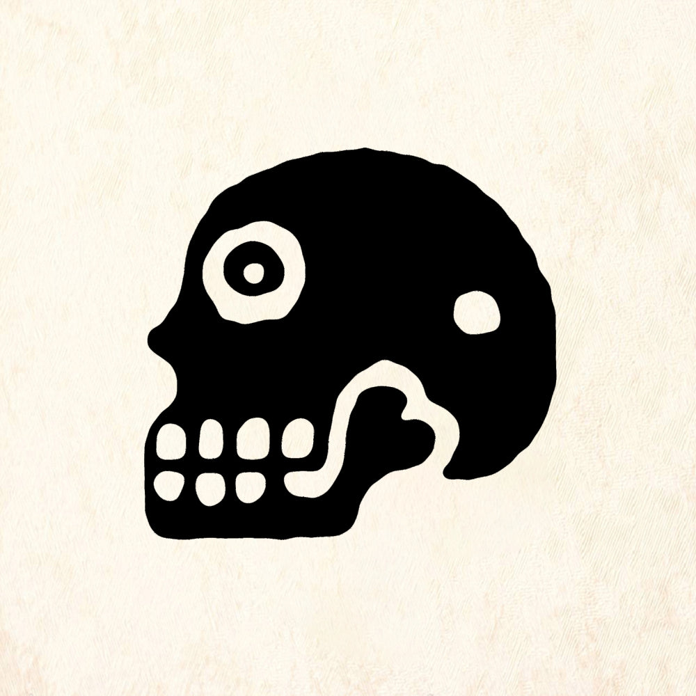 StampaFe Teeny Skull Tiny Stylized Rubber Stamp 0.5 x 0.5