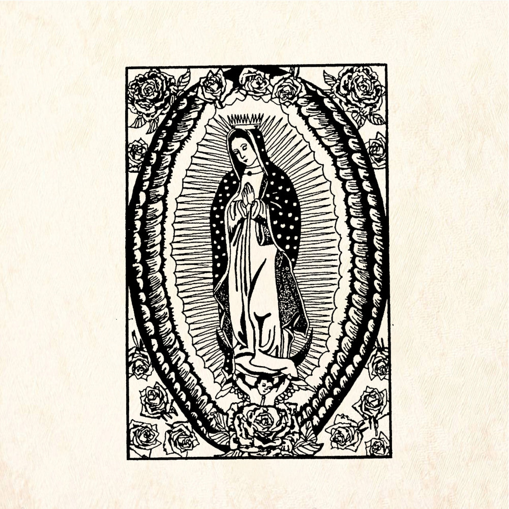 StampaFe Small Rose Guadalupe Rubber Art Stamp