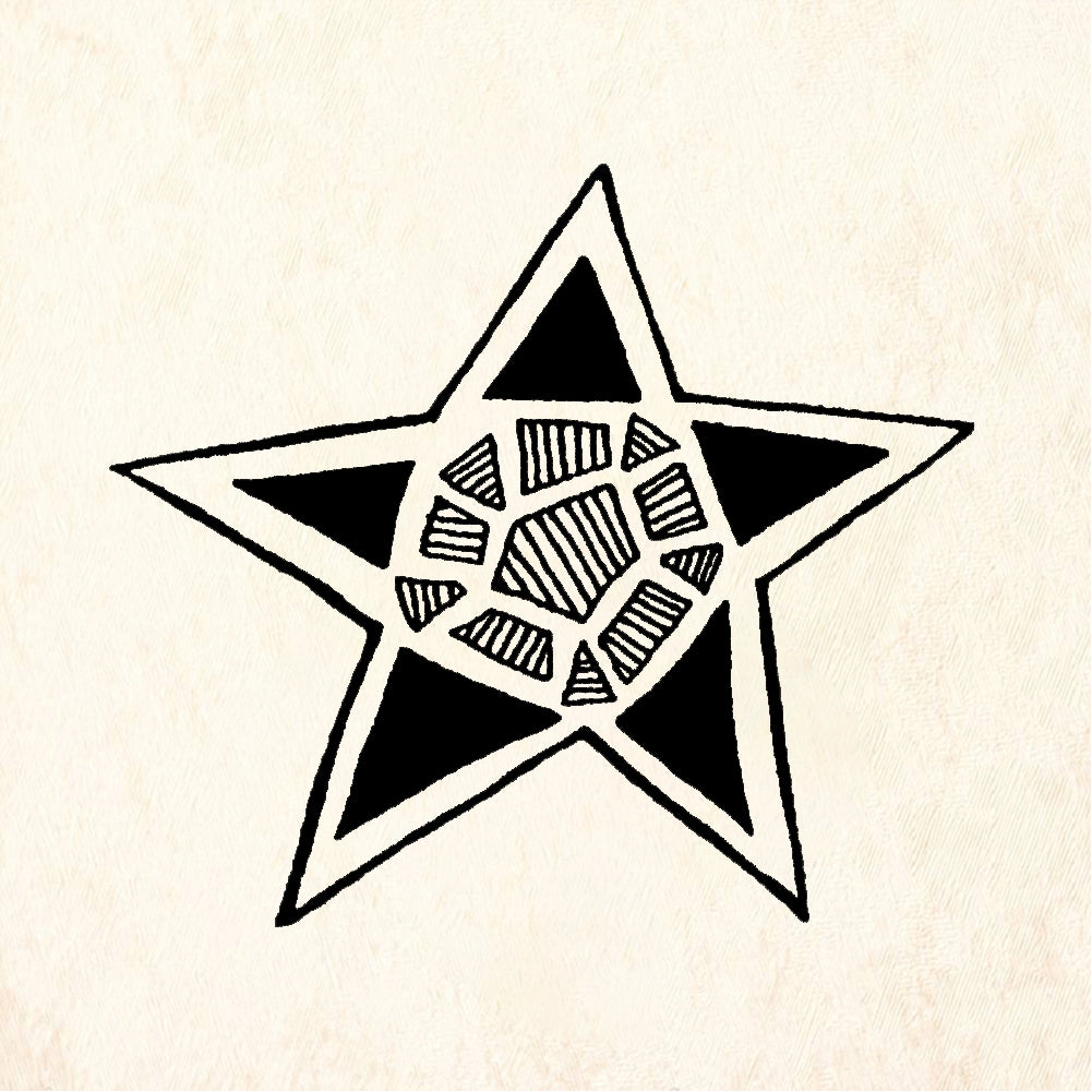 StampaFe Mosaic star - Rubber Stamp 1 x 1.25