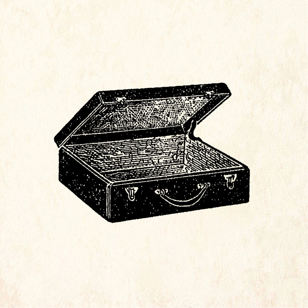 StampaFe Suitcase, open - Rubber Stamp 1.25 x 1