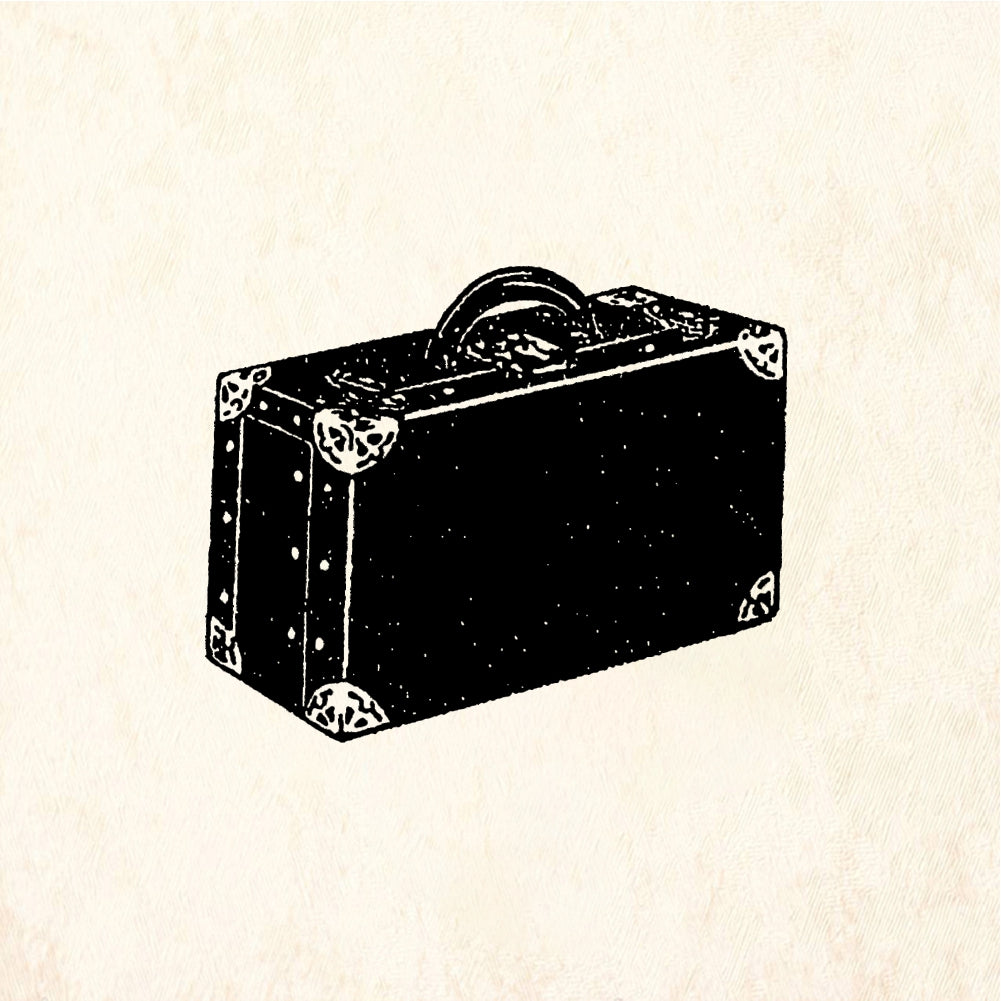StampaFe Suitcase, metal edges - Rubber Stamp 1.75 x 1.25
