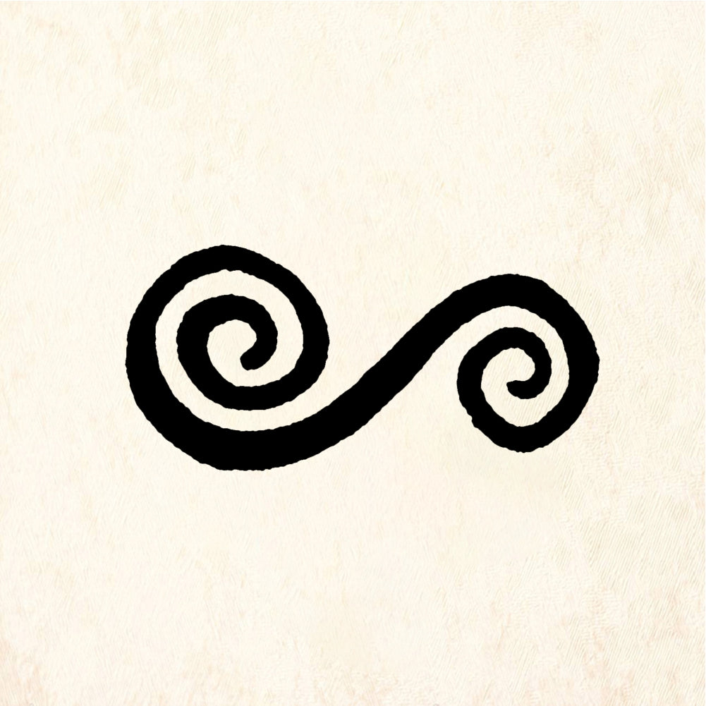 StampaFe Blue Worm Double Spiral Border Rubber Art Stamp