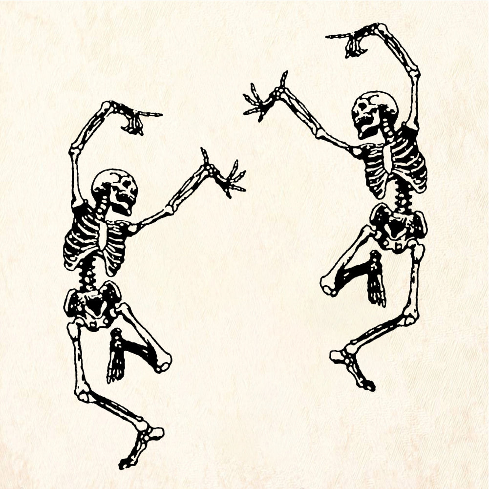 StampaFe Dancing Skeleton small, left Small Calavera - Rubber Stamp 0.5 x 1.25