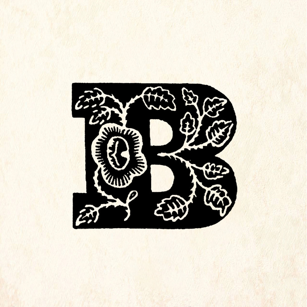 StampaFe Rose Letter B - Rubber Stamp 1 x 1.25
