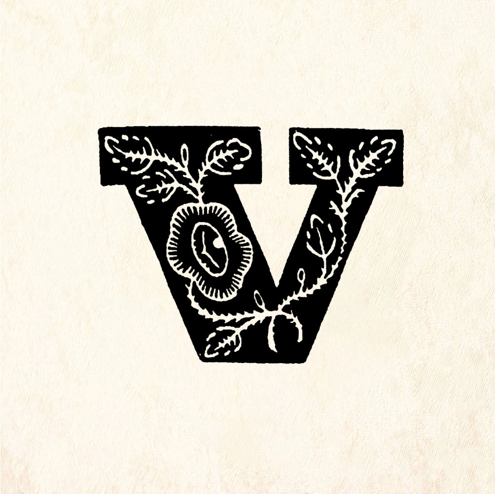 StampaFe Rose Letter V - Rubber Stamp 0 x 1