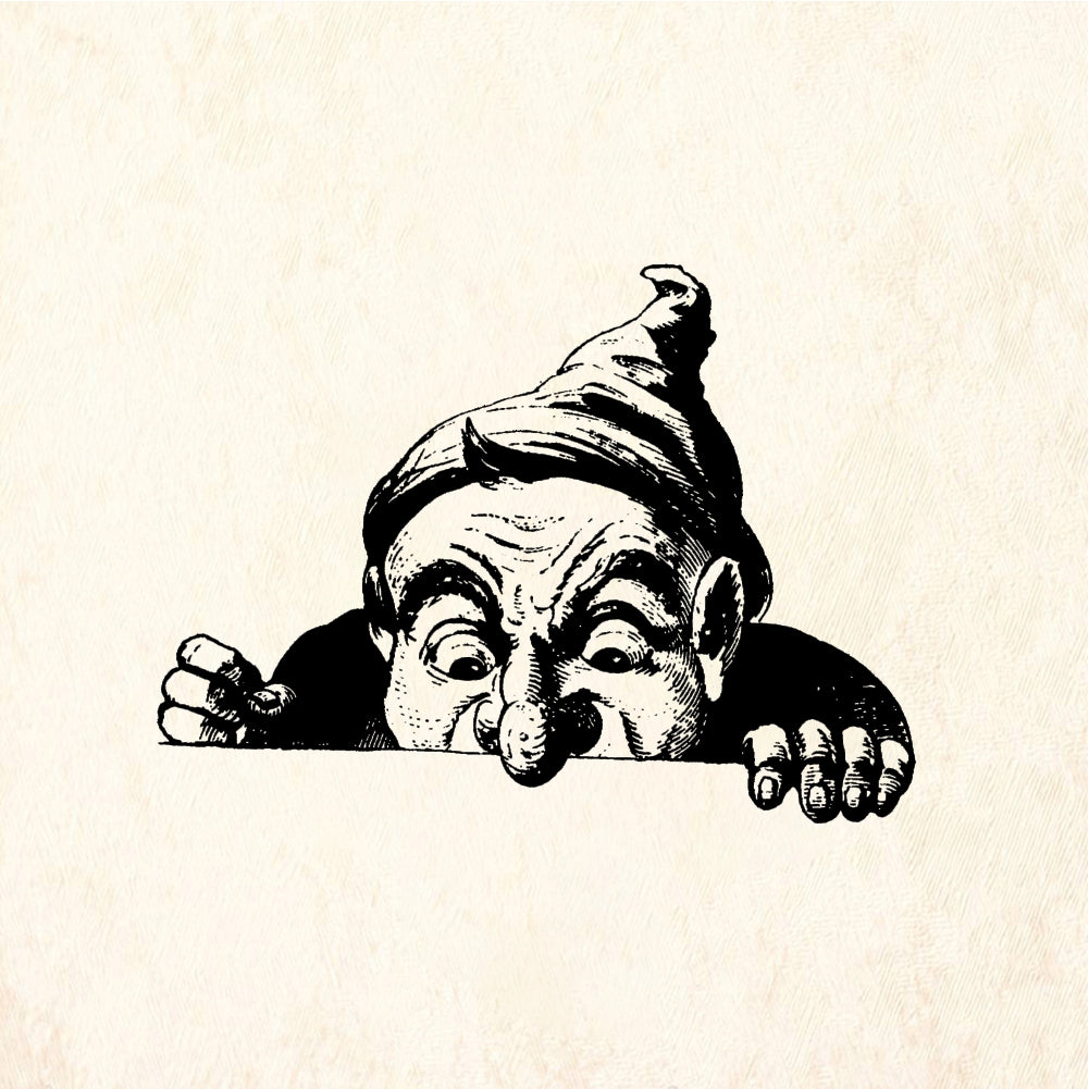 StampaFe Snoop Peeking - Rubber Stamp 1.25 x 1.25