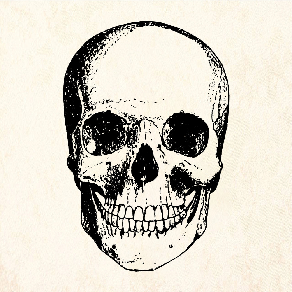 StampaFe Skull Front Rubber Stamp 1.25 x 2