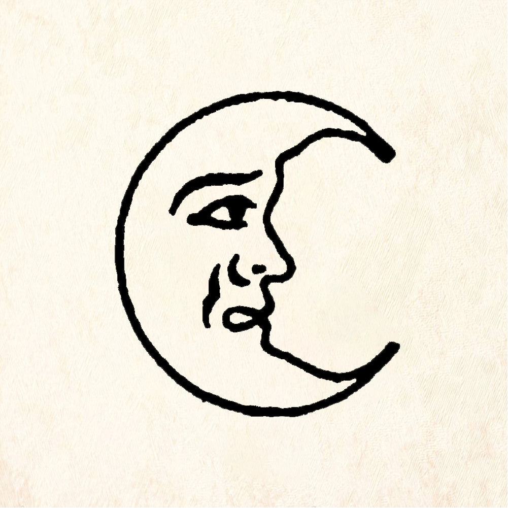 StampaFe Tiny moon - Rubber Stamp 0.75 x 0.75