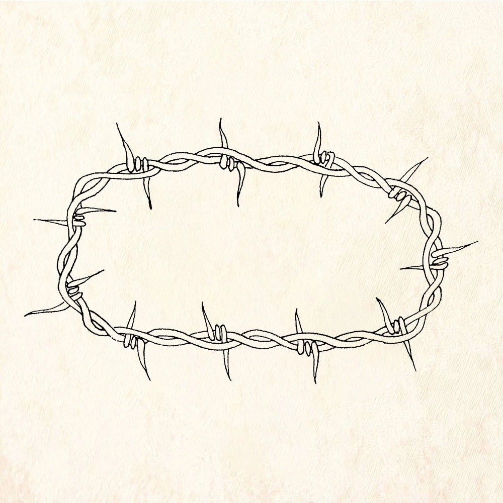 StampaFe Barbed Wire Oval Border Rubber Art Stamp