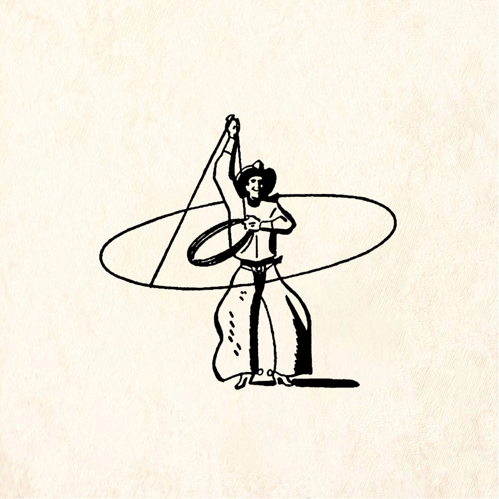 StampaFe Cowboy With Lasso - Rubber Stamp 1.25 x 1.5