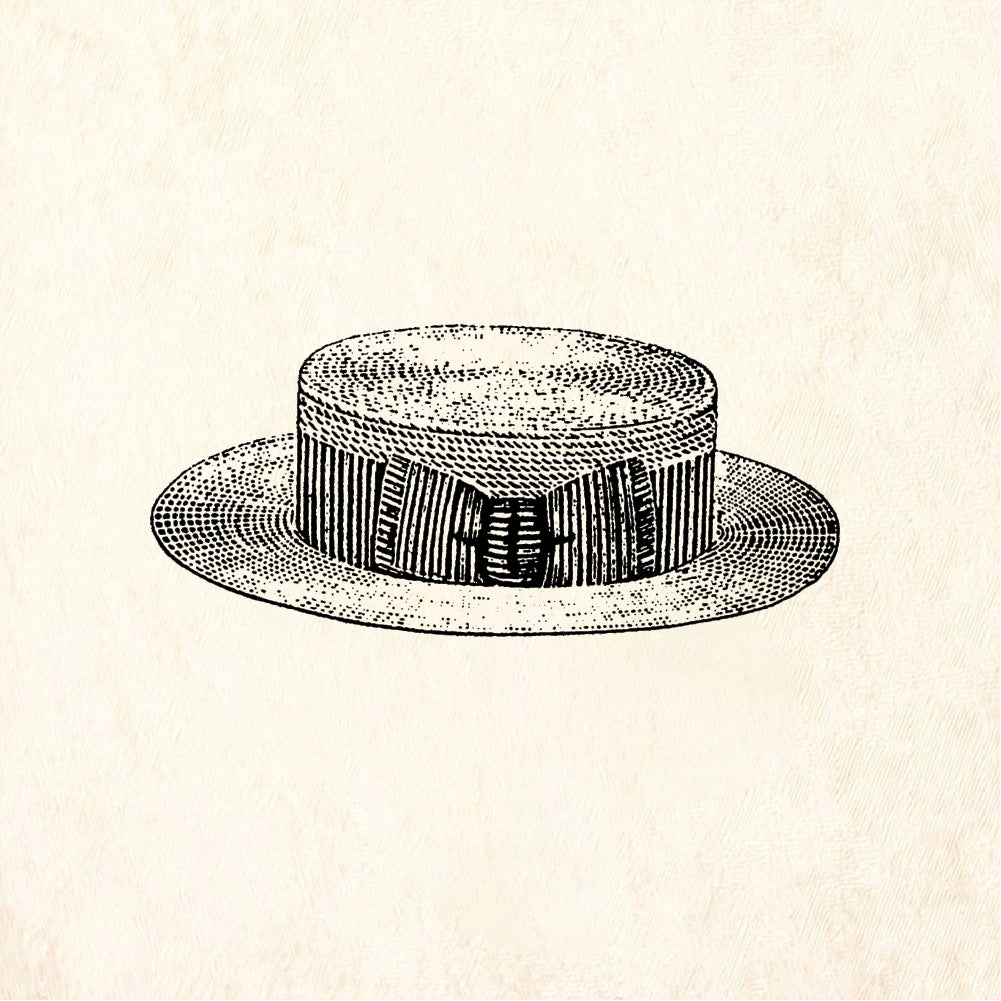 StampaFe Boater Hat - Rubber Stamp 1.25 x 0.75