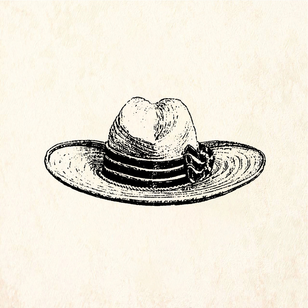 StampaFe Straw hat #2 - Rubber Stamp 1.75 x 1
