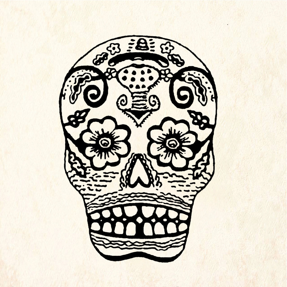 StampaFe Sugar Skull Medium Rubber Stamp 1 x 1.5