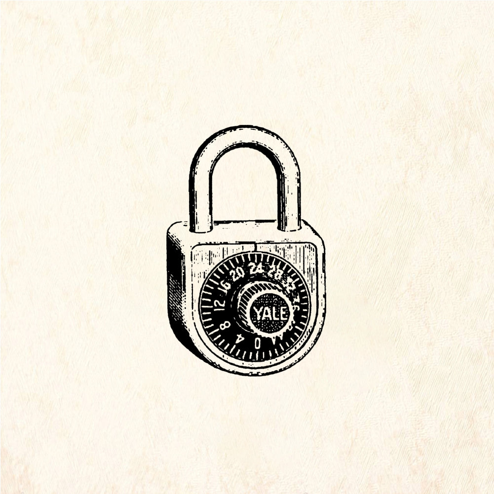 StampaFe Combination Padlock - Rubber Stamp 1.25 x 1.25