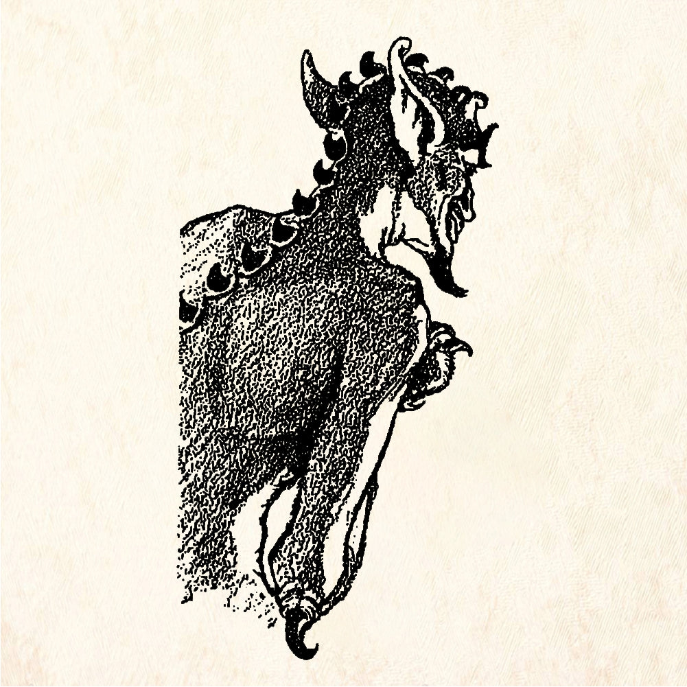 StampaFe Horned Devil Halloween Rubber Art Stamp