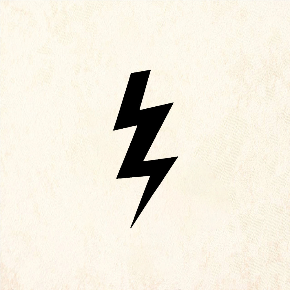 StampaFe Bolt, sm. Small Lightning Bolt - Rubber Stamp 0.5 x 1.25