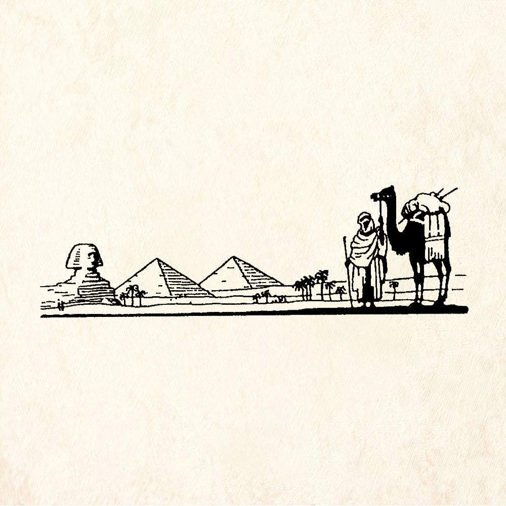 StampaFe Little Egypt Egyptian Scene - Rubber Stamp 1.75 x 0.75