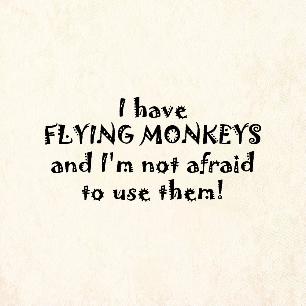 StampaFe I Have Flying Monkeys - Rubber Stamp 1.75 x 0.75