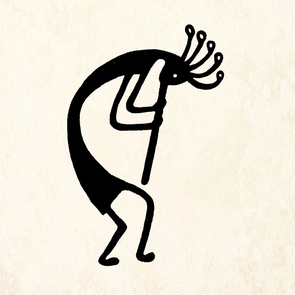StampaFe Large Curly Kokopelli Rubber Art Stamp