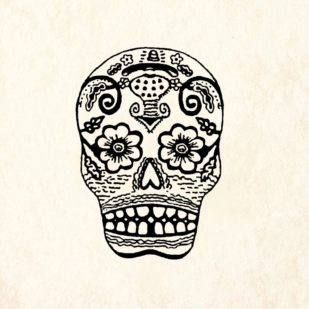 StampaFe Sugar Skull Small Rubber Stamp 0.75 x 1.25