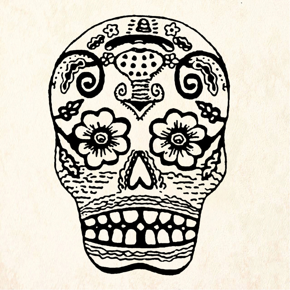 StampaFe Sugar Skull Large Rubber Stamp 1.5 x 2