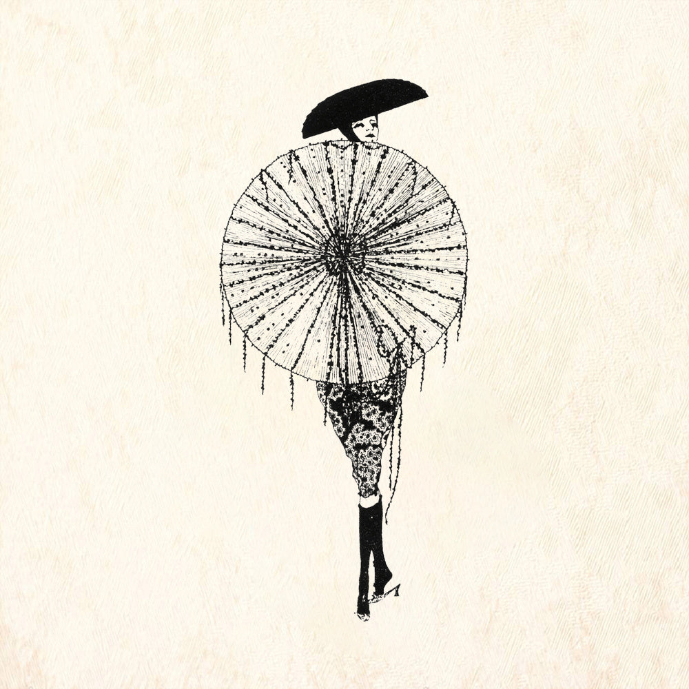 StampaFe Parasol Vintage Rubber Art Stamp