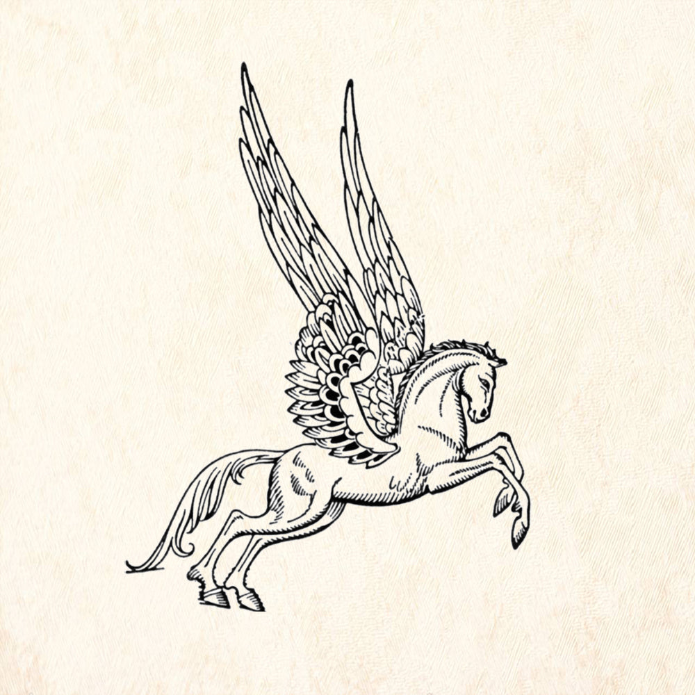 StampaFe Pegasus Vintage Rubber Art Stamp