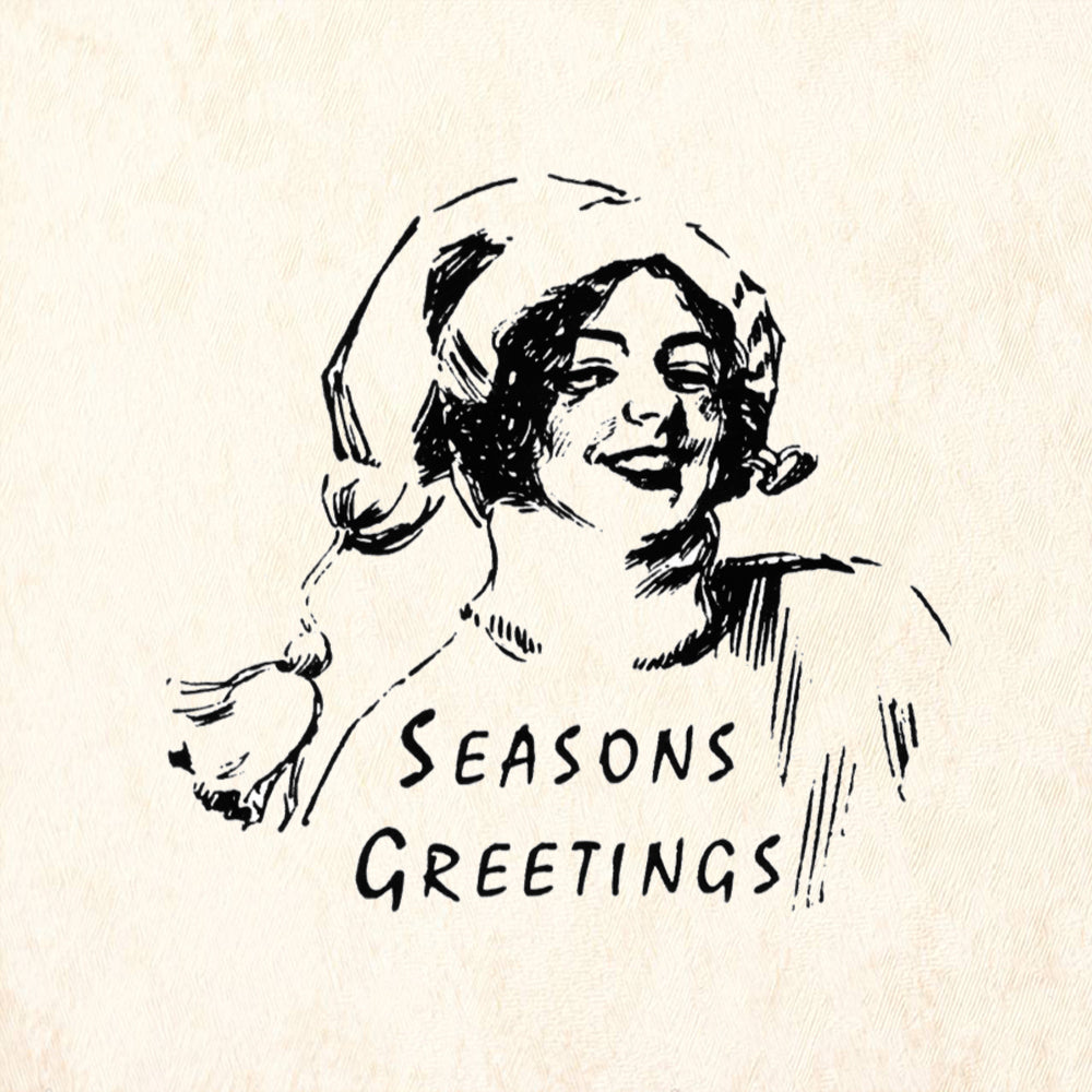 StampaFe Seasons Greetings Lady Rubber Art Stamp