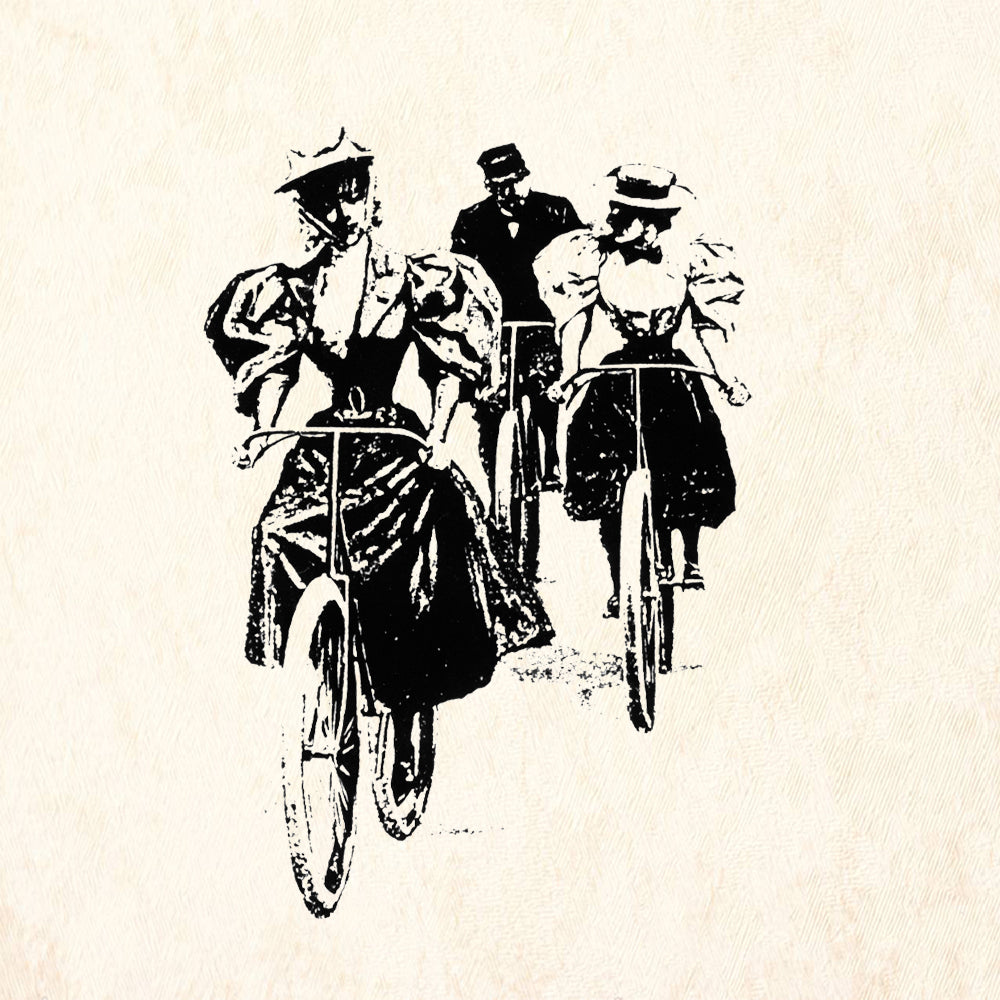 StampaFe We Cycle Ladies Retro Rubber Art Stamp