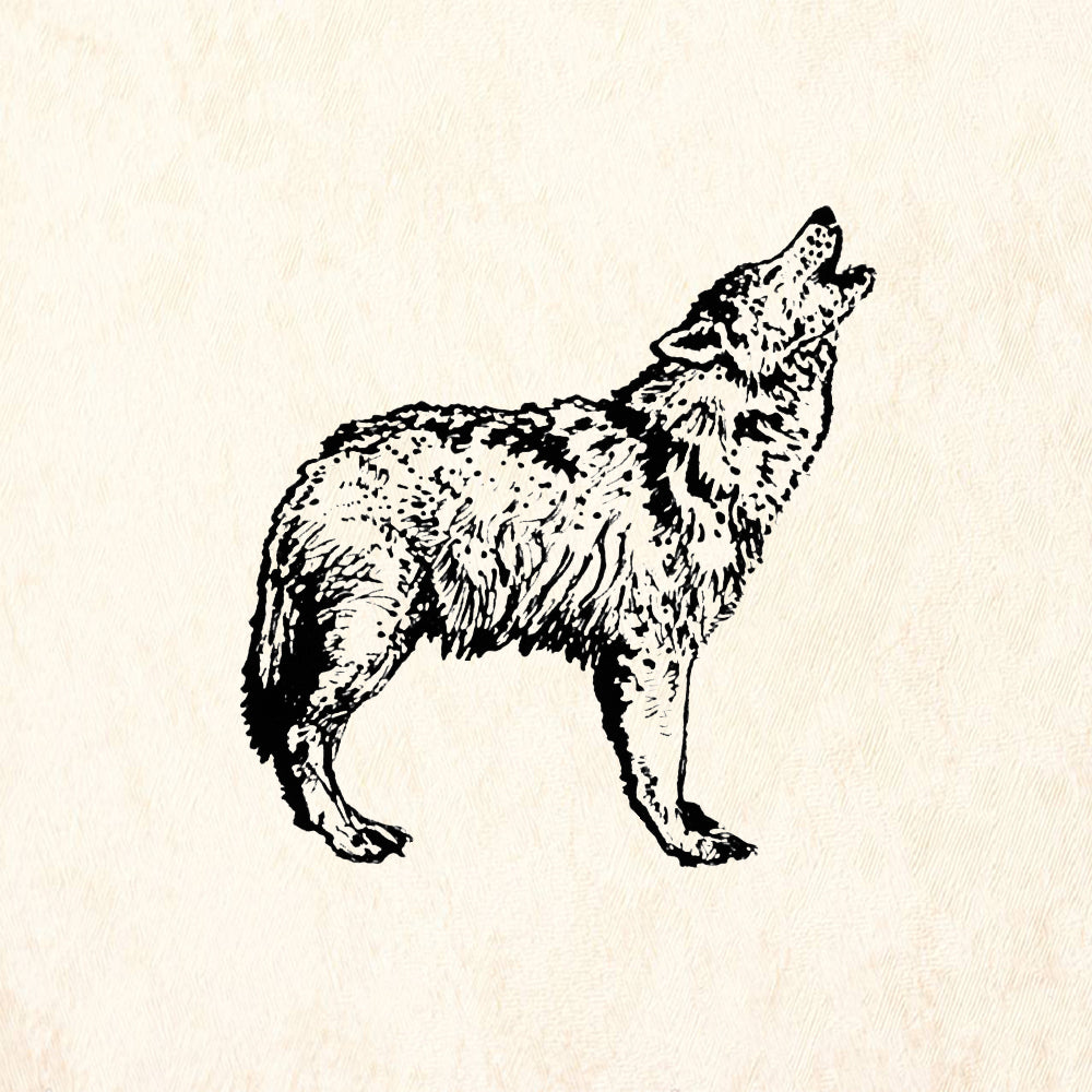 StampaFe Singer Wolf Mixed Media Rubber Art Stamp
