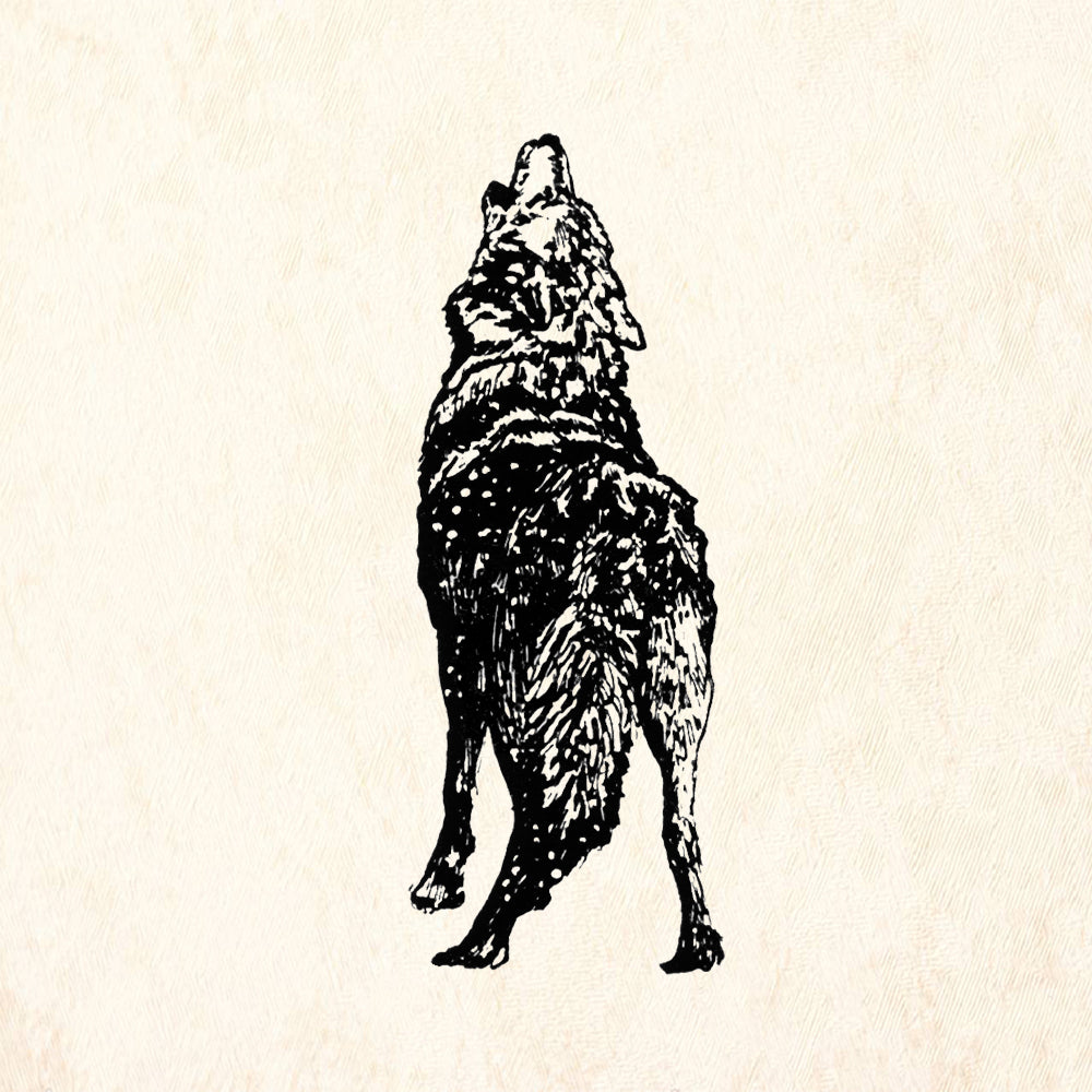StampaFe Howler Wolf Mixed Media Rubber Art Stamp