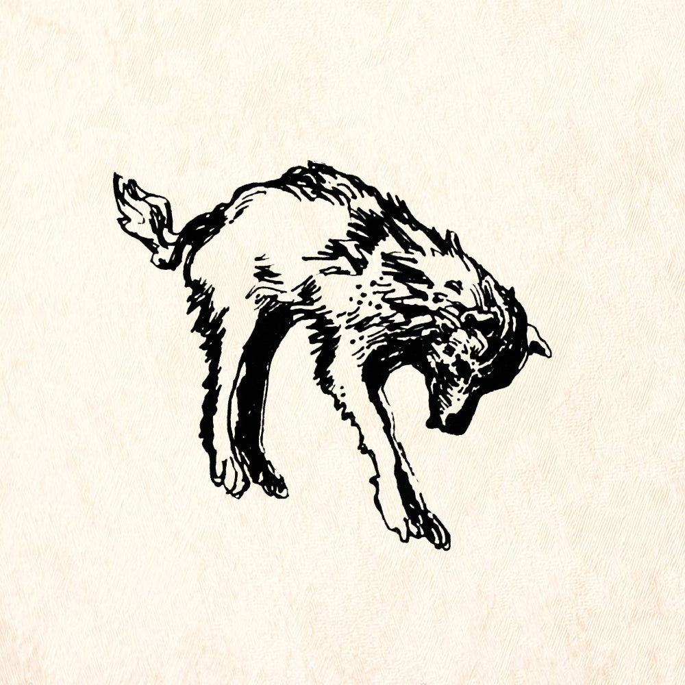 StampaFe Jumping Wolf Mixed Media Rubber Art Stamp