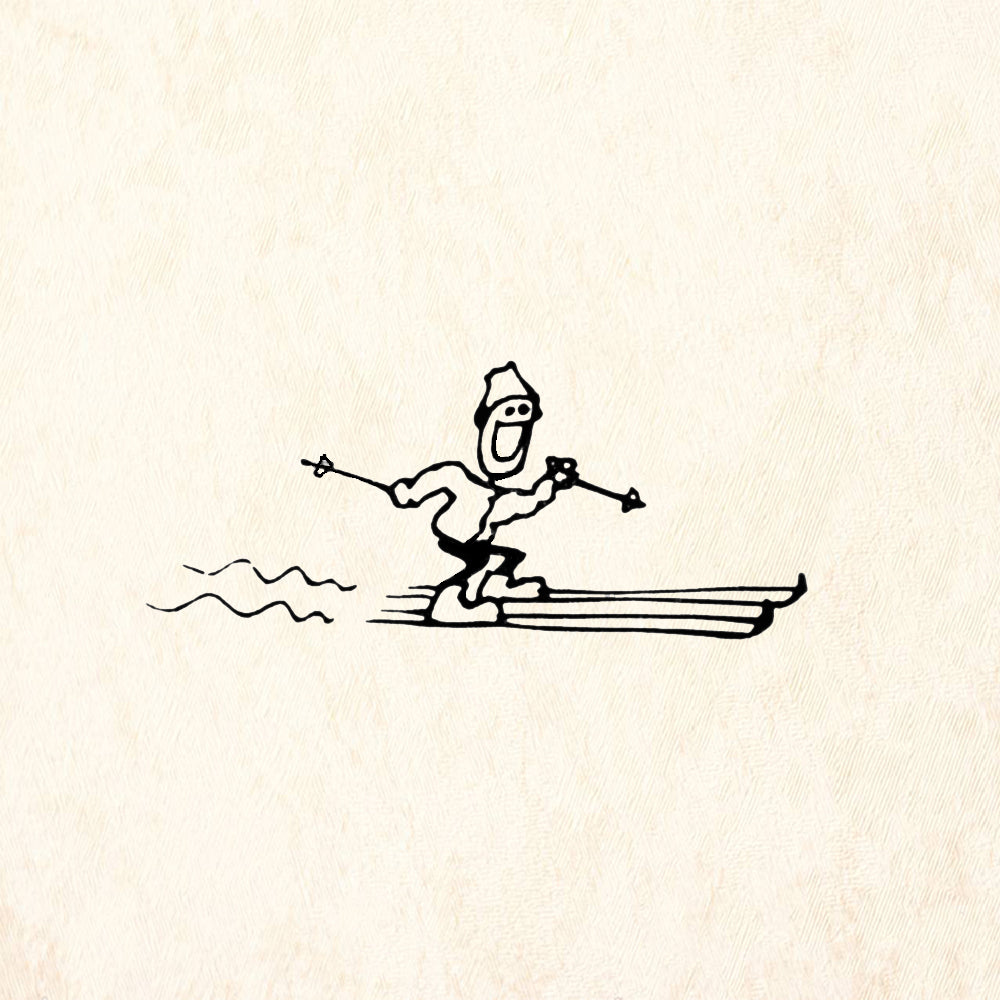 StampaFe Skier Card Making Rubber Art Stamp